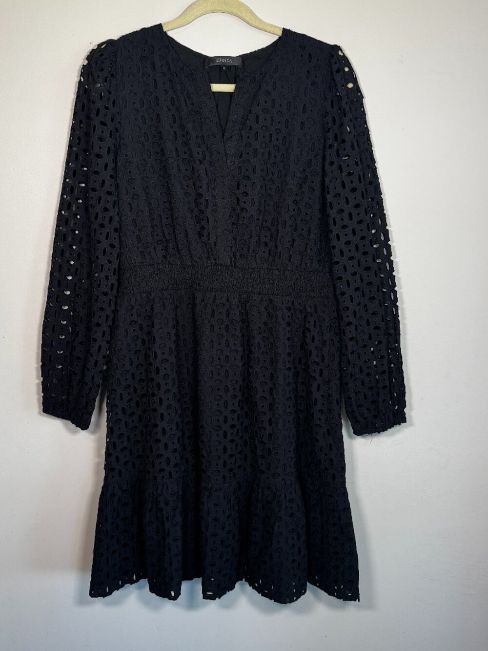 Zesica L Womens Black Eyelet Dress
